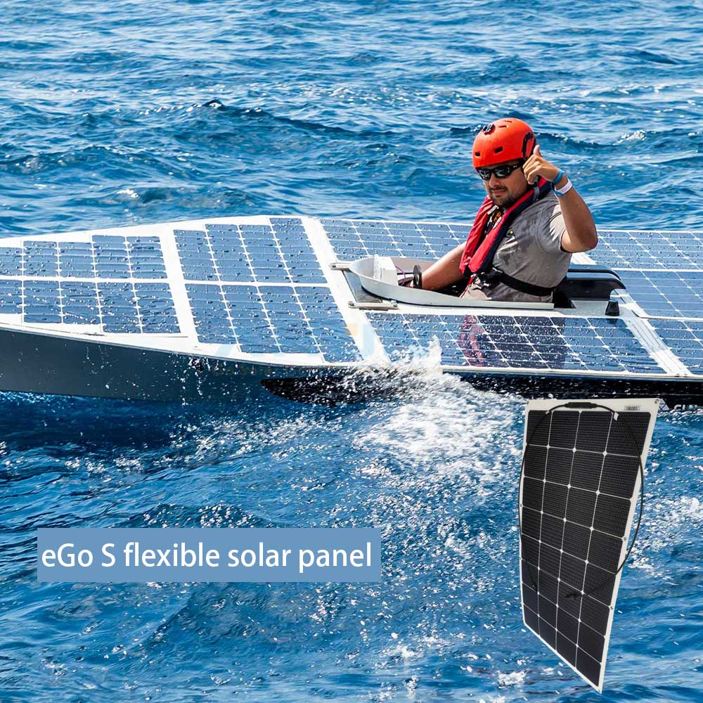eGo S115W semi flexible solar panel high efficiency SunPower cell 24.4% for boat yacht bimini marine rv camp roof balcony